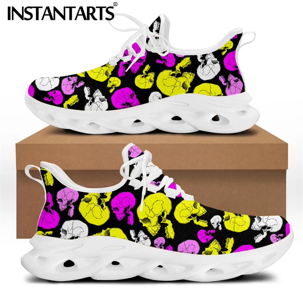 

INSTANTARTS красочные сахарный череп узор Весенняя женская обувь нескользящие прогулочная обувь, кроссовки для пешего туризма, модная женская о...