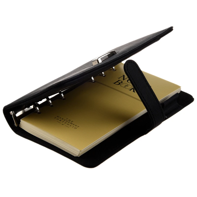 

FASHION Pocket Organiser Planner Leather Filofax Diary Notebook Black
