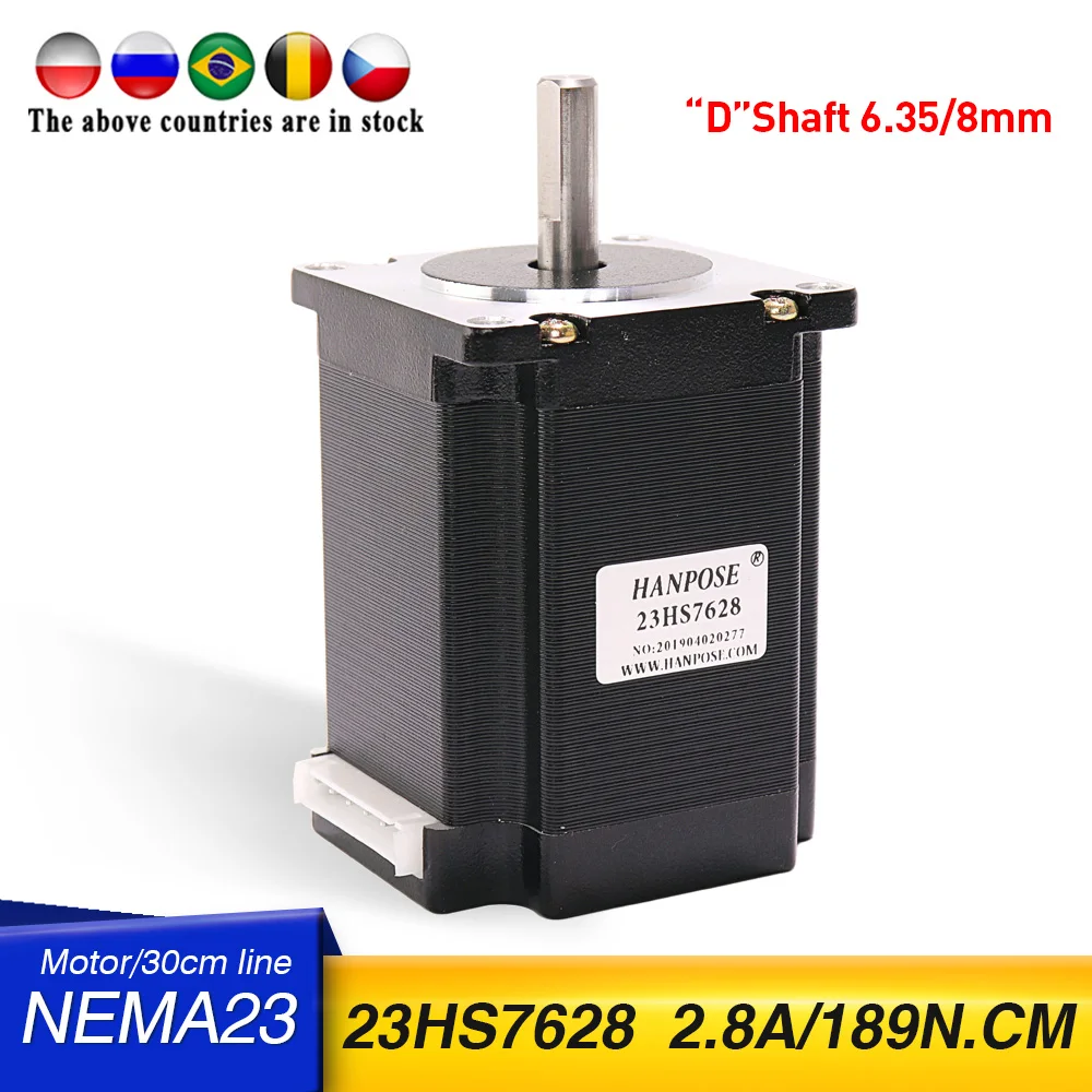 Шаговый двигатель Nema23 57x76 мм 10 шт. 189N. См (269 унции) а 76 23HS7628 4 проводной для