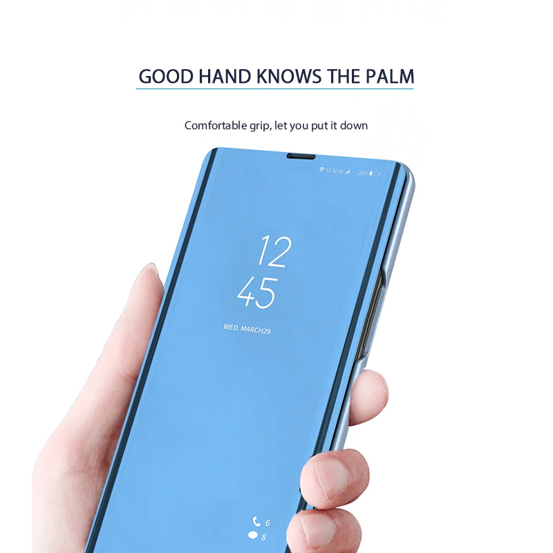 Умный зеркальный флип-чехол для samsung Galaxy S10 S8 S9 S7 Edge Plus Note 10 9 8 A7 A8 A9 A10 A20 A50 A60 A70 A80 A90 J4