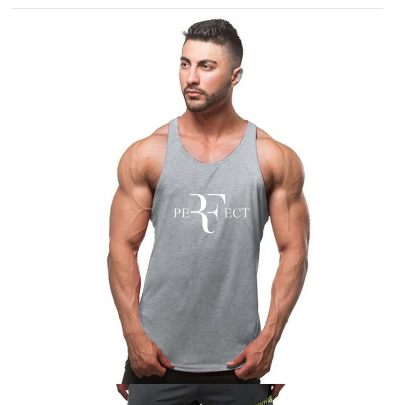 Gym Fitness vest Men's stretch tight vest round neck breathable and quick-drying men's vest running sleeveless T-shirt - Цвет: 4