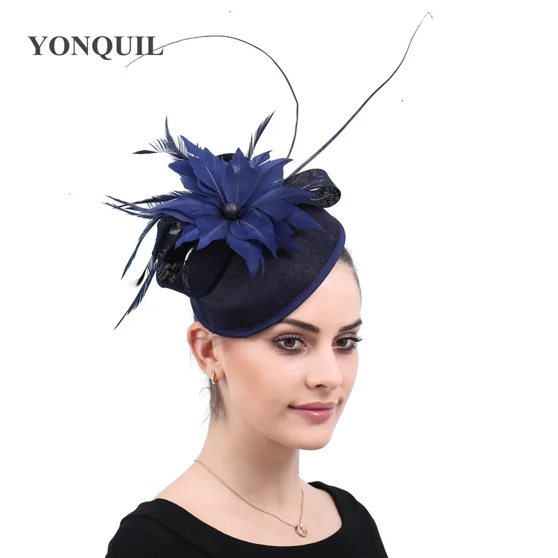 

Formal Women Fascinator Hat Fashion Fancy Feather Flower Fedora Elegant Ladies Church Headpiece Occasion Chic Hair Sccessories