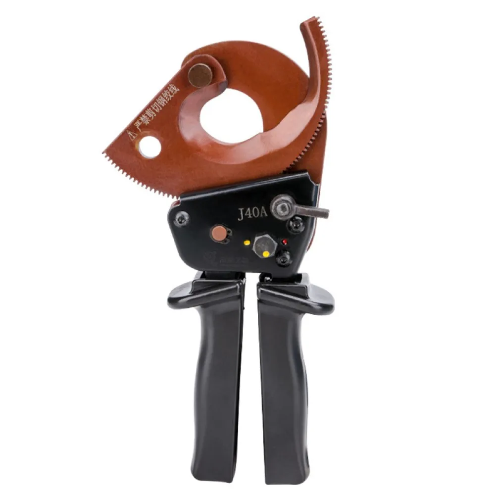 

Ratchet Cable Cutter Manganese Steel Wire Cutting Hand Tool for Copper Aluminum Cables Cutting Max 300mm² Cu/Alu Cable J40A