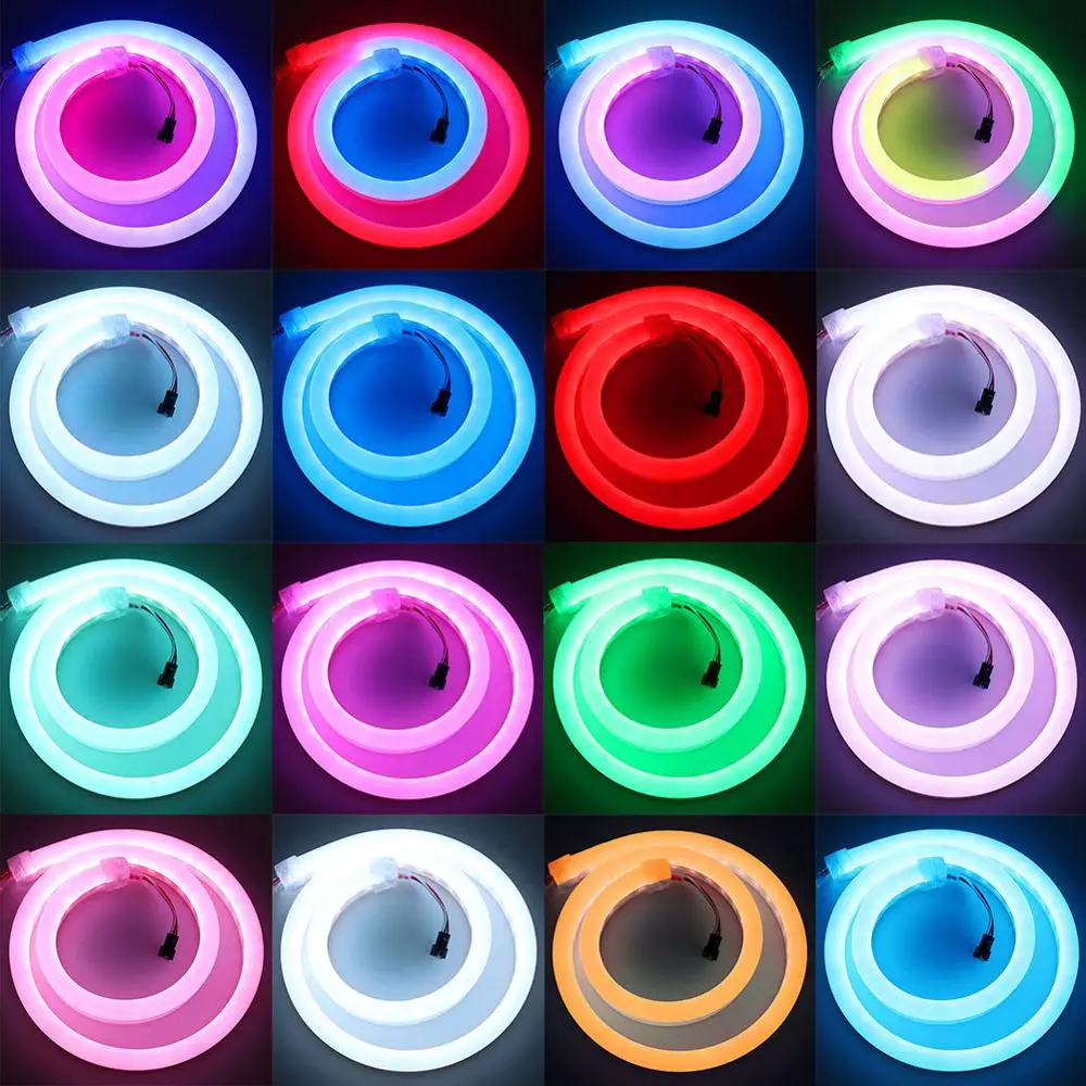 WS2811 Фул Цвет RGB Светодиодные ленты светильник DC12V/24 V 1903IC Гибкая RGB светодиодный неоновый адресуемых пикселей светильник 20 пикселей Водонепроницаемый светодиодный лента