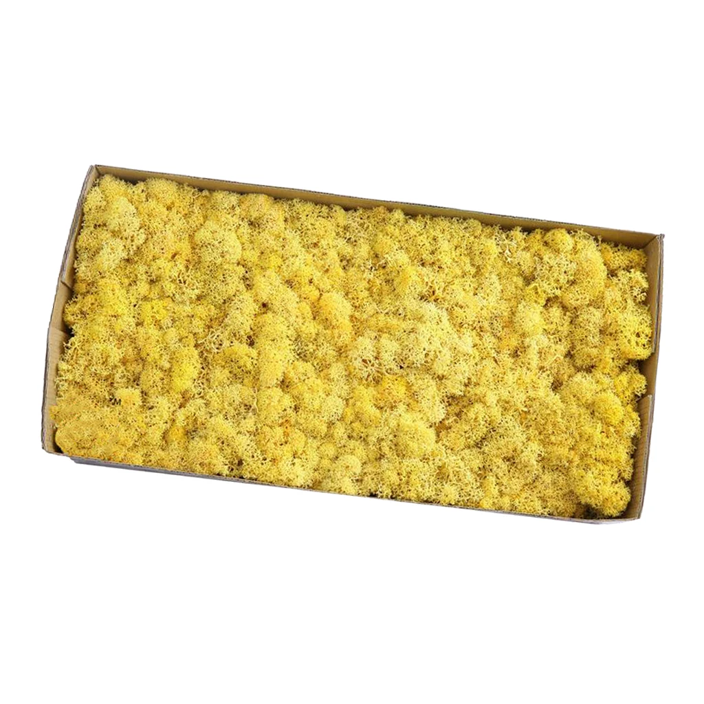 Yellow 38x19x10cm Натуральный норвежский олень мох консервированный сушеные ремесла цветок для цветов Трава растения для дома и сада Гирлянда Свадебная вечеринка - Цвет: Yellow 38x19x10cm