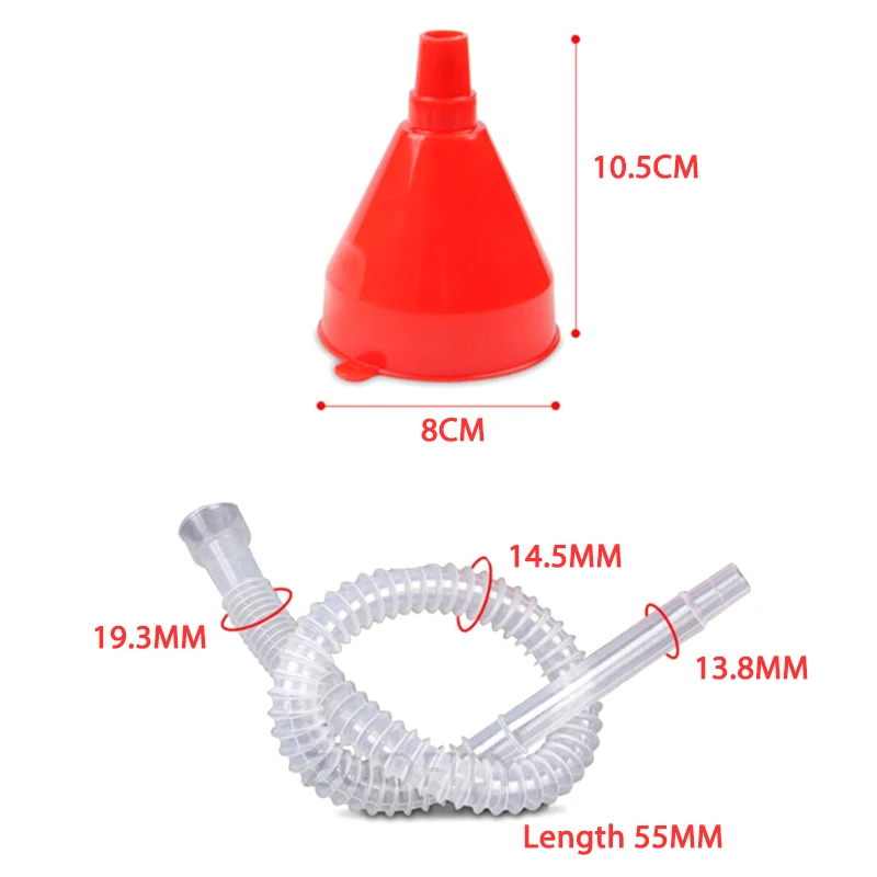 Car Refueling Funnel + Detachable Hose Gasoline Engine Oil Additive Motorcycle Farm Machine Use Convenient Anti-leakage Filler |