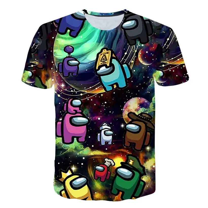 

New 3D Printed t shirt Game Among Us T-shirt Short Sleeve Kids Boys and Girls Casual Tops Tees Toddler Children's Clothing 4T-14