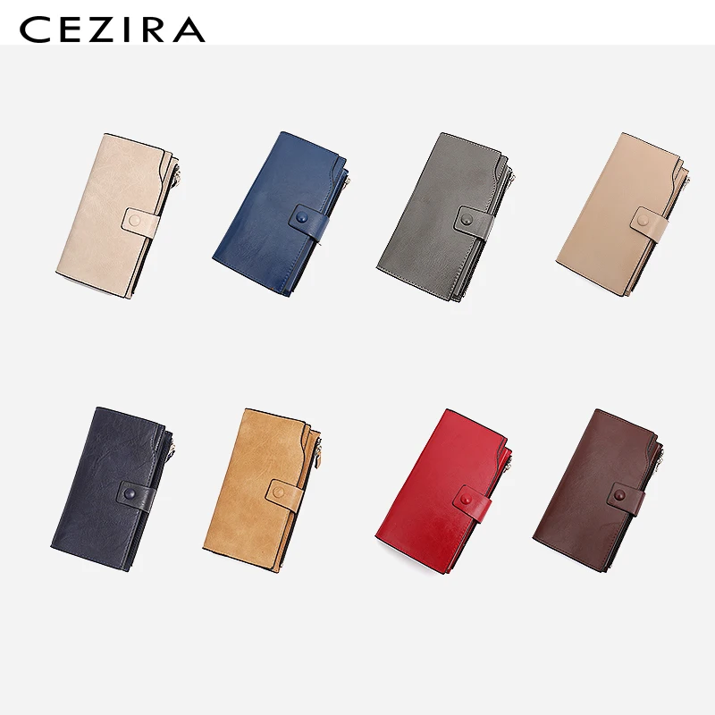 CEZIRA, большой женский длинный кошелек, мульти держатель для карт, из искусственной кожи, Женский дневной клатч, кошельки на молнии, кошелек, сумки, Carteira Feminina