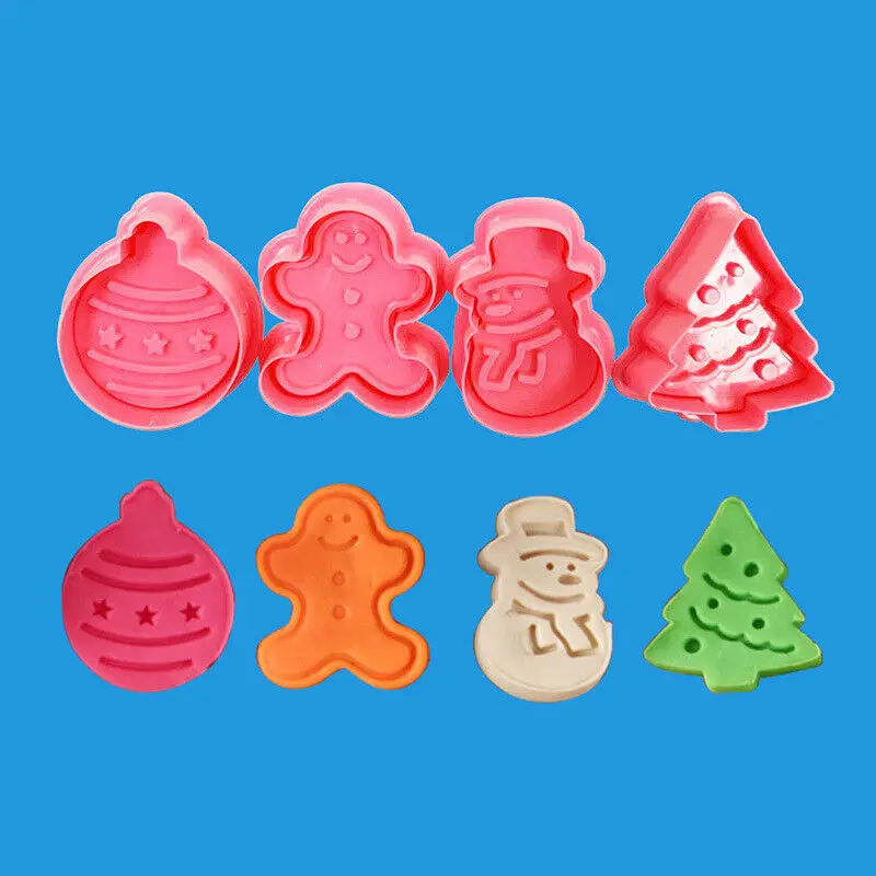 4 шт./компл. маленькое печенье Форма Рождество печенья Плунжер для помадка резак