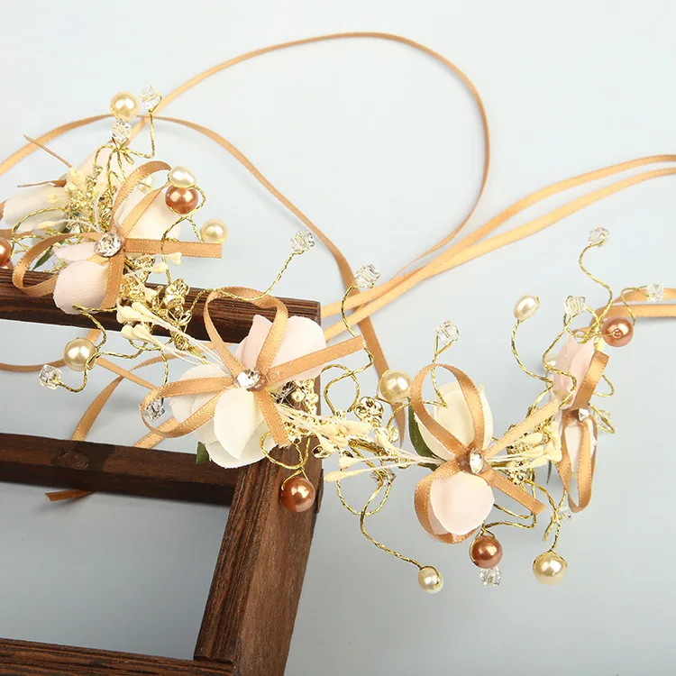 Baby Girl Crown 2021 Princess Floral Flower Beading Patchwork Headdress Boho Wedding Birthday Headpiece Headband Hair Wreath | Детская