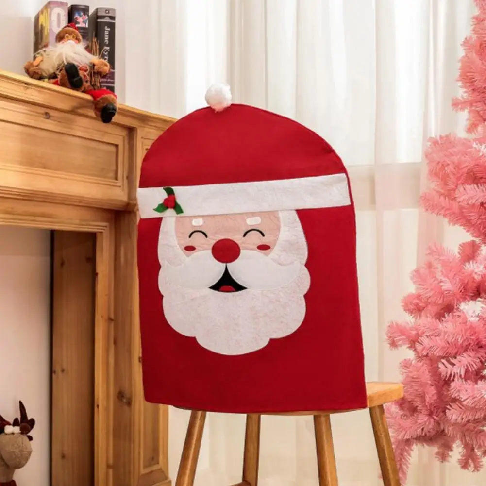 

2PCS Christmas Chair Cover Snowman Santa Claus Chair Protector for Home Dining Room Decoration