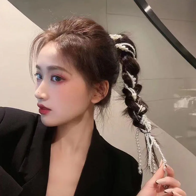 

Свадебная заколка для волос для невесты, украшение ручной работы с бусинами и цветами, дреды, женские аксессуары для волос, модные корейские...