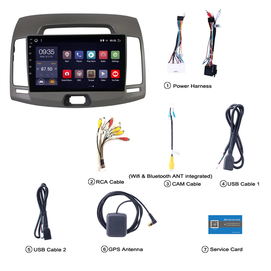 Мультисенсорный сенсорный экран 2.5D IPS HD 9 дюймов Android 8 1 2 Гб ОЗУ 32 ПЗУ NAVI для Hyundai