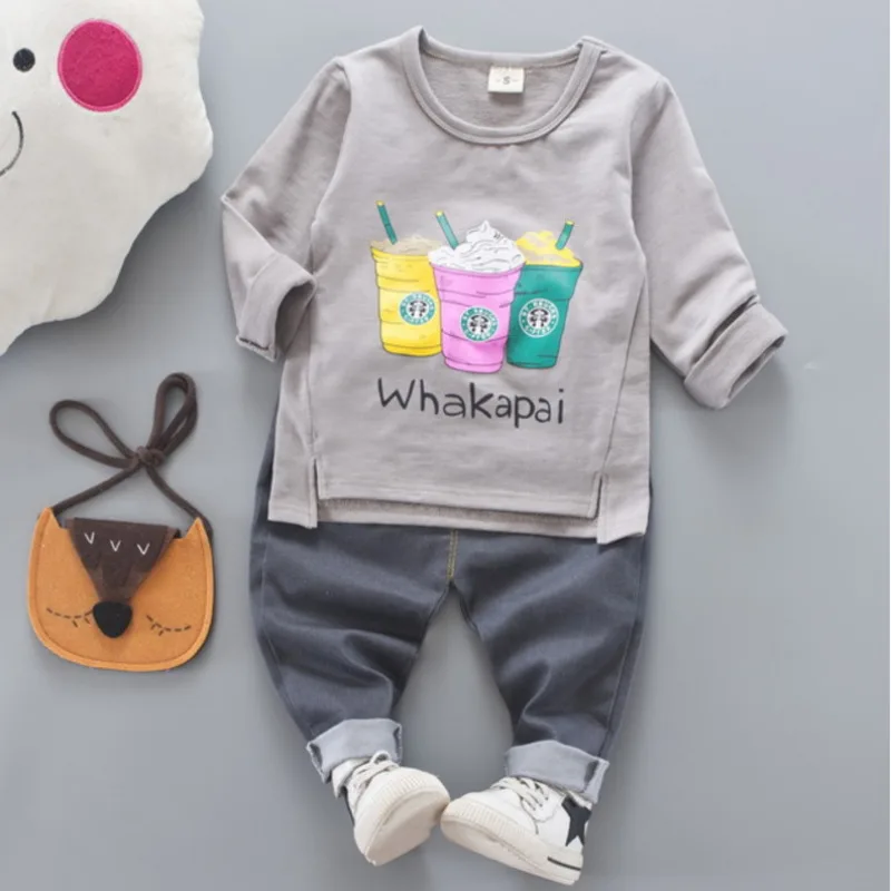 Костюм детский с длинным рукавом и рисунком на осень|Комплекты одежды для