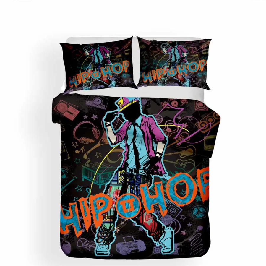 HELENGILI 3D Bedding Set Street Dance Hip Hop Print Duvet Cover Bedcloth with Pillowcase Bed Home Textiles #YC-316 | Дом и сад