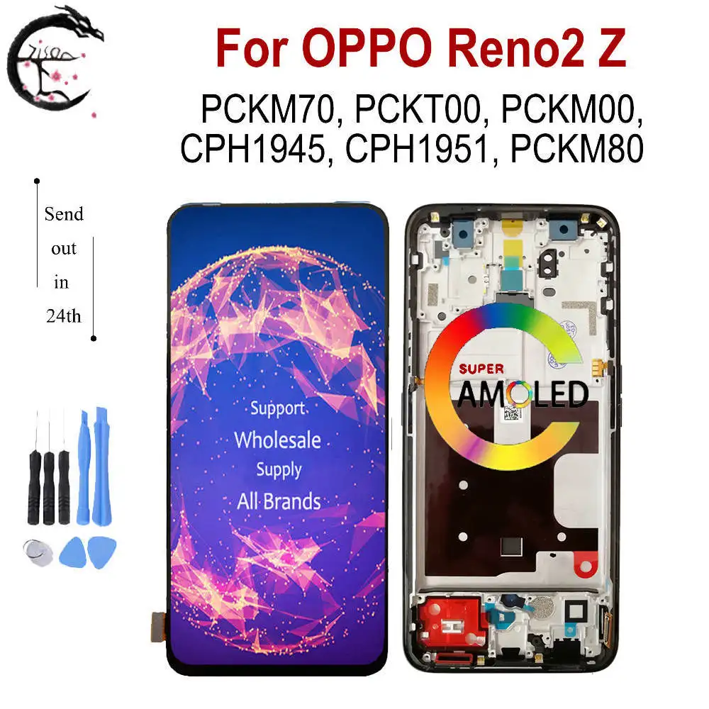 ЖК-дисплей 6,53 дюйма для OPPO Reno2 Z, дисплей с рамкой PCKM70 cph45cphразнообразие, сенсорный экран в сборе с дигитайзером Reno2Z Reno 2Z, замена