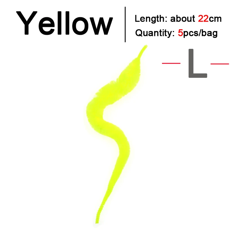L 5PCS Yellow ICERIO 5 шт./упак., Мангум, хвосты дракона, мускусные приманки из соленой воды - Цвет: L 5PCS Yellow