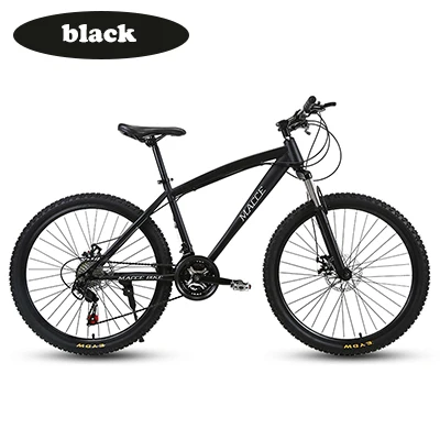 BLACK Горный велосипед MTB 21/24/27 Скорость двойной дисковый тормоз 2426 дюймов и студенток одного колеса переменной Скорость велосипеда - Цвет: BLACK