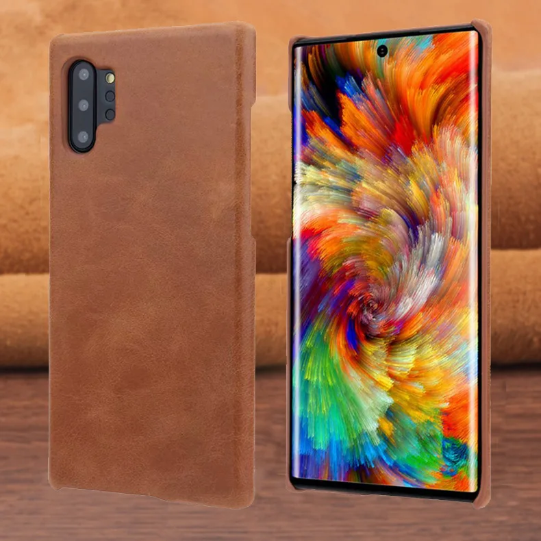 Note10+ ретро матовый чехол из натуральной кожи для телефона samsung Galaxy Note 10 9 S10 S9 Plus Note10 Простой деловой чехол