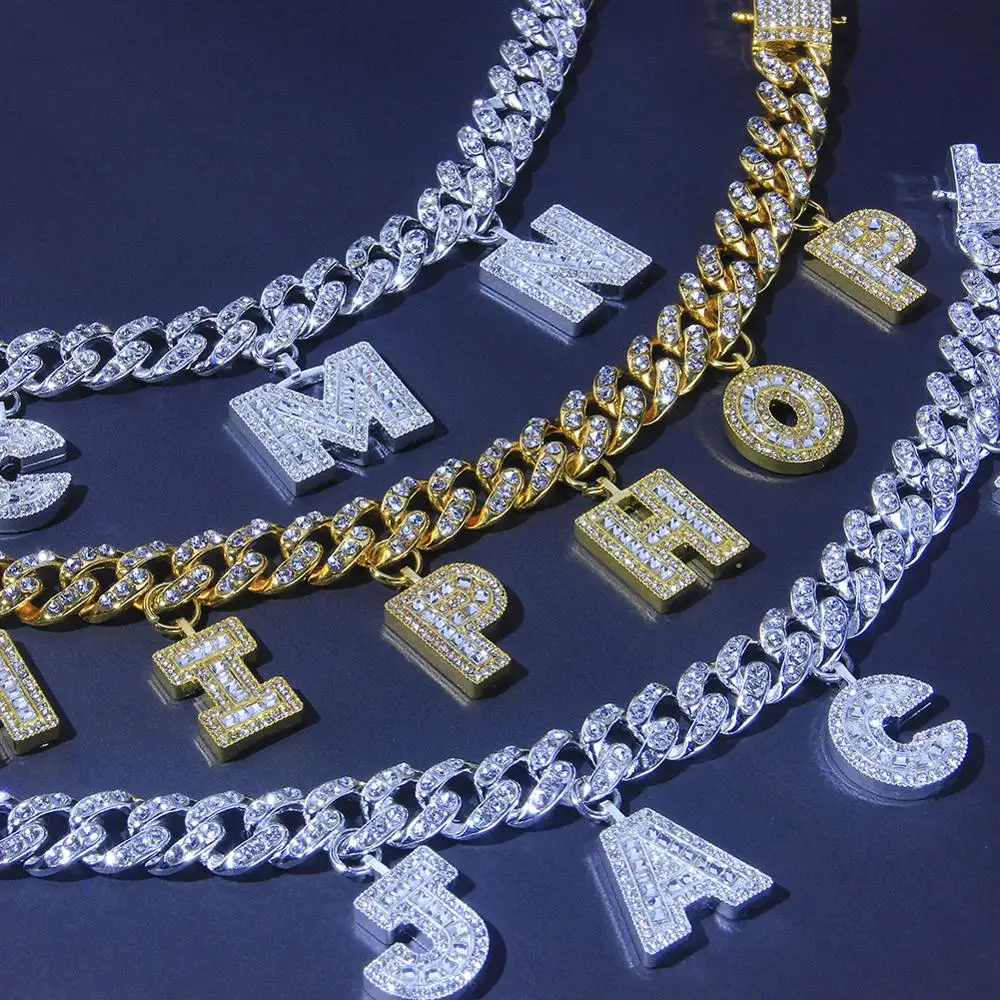 

Stonefans Hip Hop Jewelry 12mm DIY Letter Anklet Wholesale for Women Cubic Zirconia Pendant Cuban Name Anklet Iced Out Jewelry