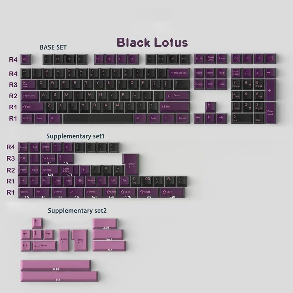 

Для Gmk черная фиолетовая Abs двухцветная Механическая плата оригинальная 167 крышка формования Heigh K0y3