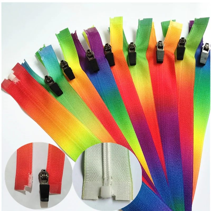 

60Cm (24 Inch) 10Pcs 3# Nylon Colorful Opening Zipper Suitable For Of Clothing Luggage Home