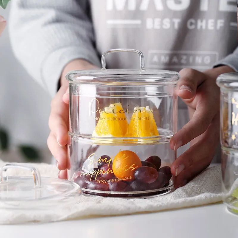 Креативная Штабелируемая термостойкая стеклянная миска JO LIFE 400 мл прозрачный