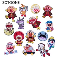 zotoone cartoon doll patch iron on super character stickers for clothes jcaket diy badge applique embroidery sew on patches i