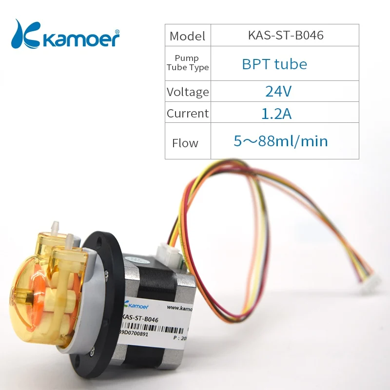 KAS-ST-B046 Kamoer марки KAS 12/24V мини перистальтический насос с шаговый двигатель и силиконовая трубка/BPT трубки - Напряжение: KAS-ST-B046