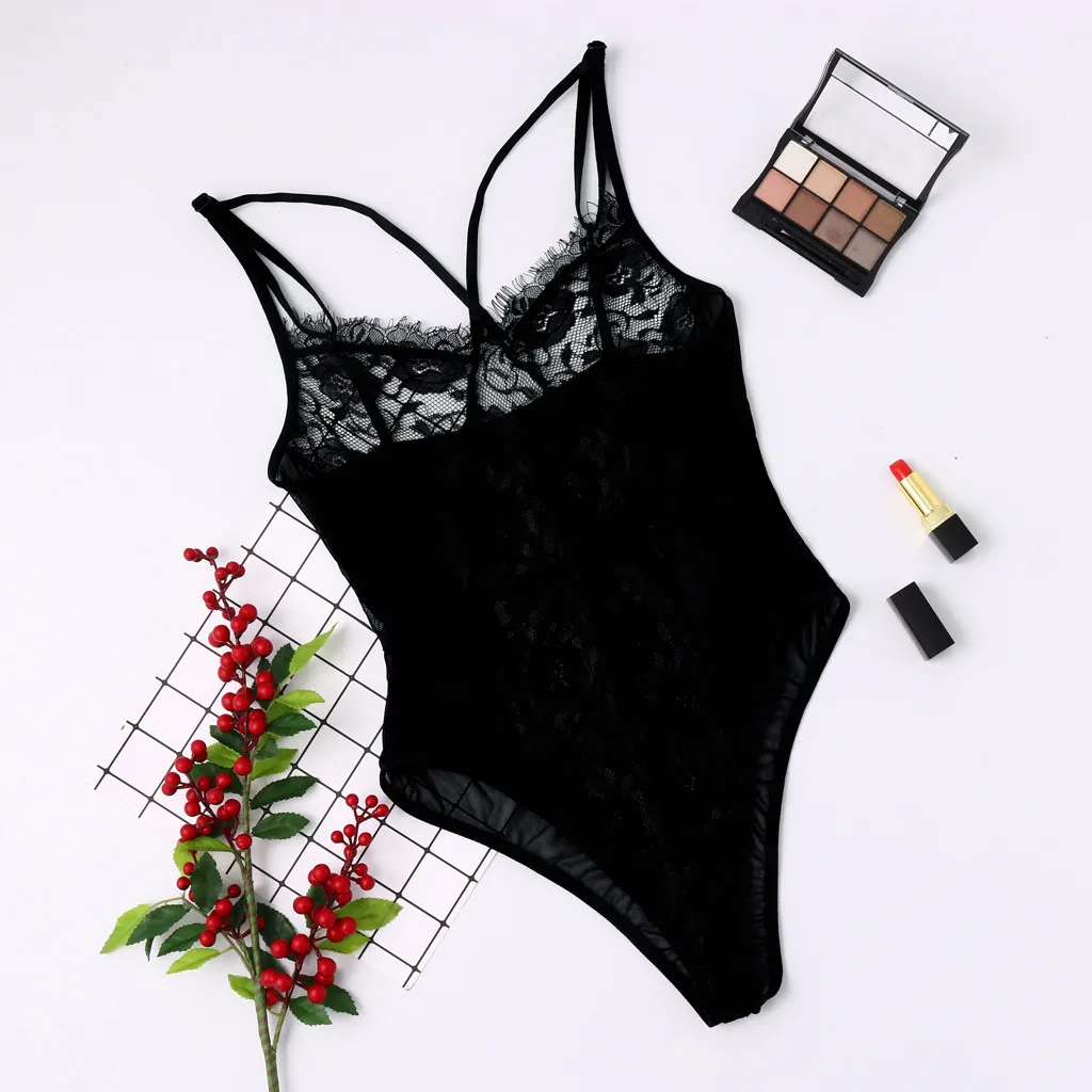 Женское кружевное сексуальное боди большого размера цельное нижнее белье порно
