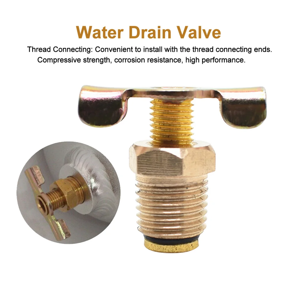 

Repair Durable Practical Easy Install Oil Thread Connecting Brass Water Drain Valve Gas For Air Compressor Tank Multifunction