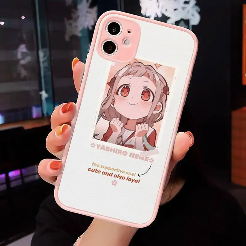 

Toilet-bound Hanako-kun Phone Case Matte transparent For Pink iPhone 12 Mini 11 Pro XR XS Max 7 8 Plus X Back Cover
