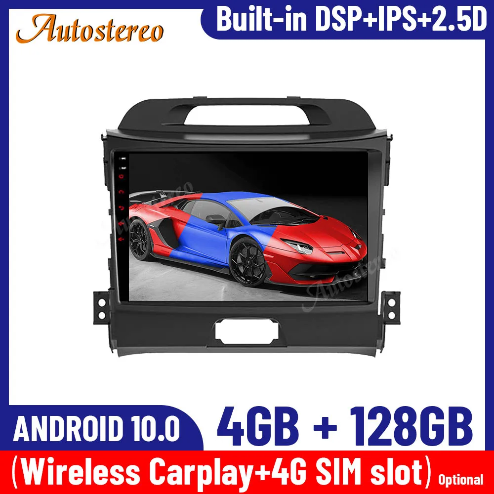 

Android 10 128G Carplay For KIA Sportage 3 2010-2016 Multimedia Player Car GPS Navigation Auto Radio Tape Recorder Headunit IPS