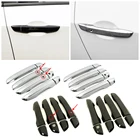 Для Honda Civic 2016-2020 10 Gen, углеродное волокно, цветная модификация, хромированная крышка дверной ручки, декоративная отделка, защитная наклейка