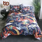 BeddingOutlet Комплект постельного белья с летающим драконом, красочный пододеяльник с рисунком облаков, домашний текстиль, постельное белье с изображением азиатского дракона