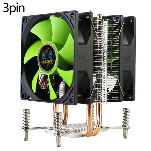 LANSHUO CPU кулер RGB Радиатор 2 тепловые трубы Ультра тихий вентилятор для LGA 2011 X79 X99