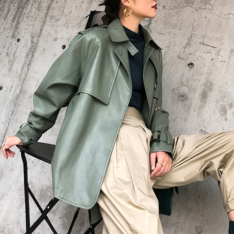 Куртка FTLZZ женская из искусственной кожи Повседневная мотоциклетная верхняя