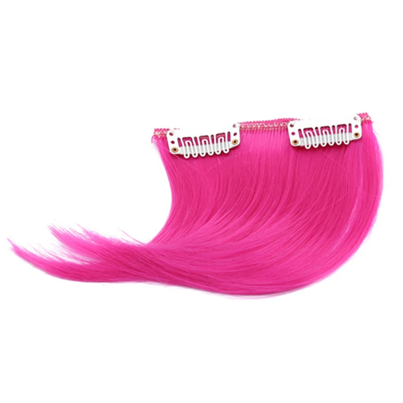 Разноцветные с бахромой прозрачные волосы на клипсе парик челкой накладные