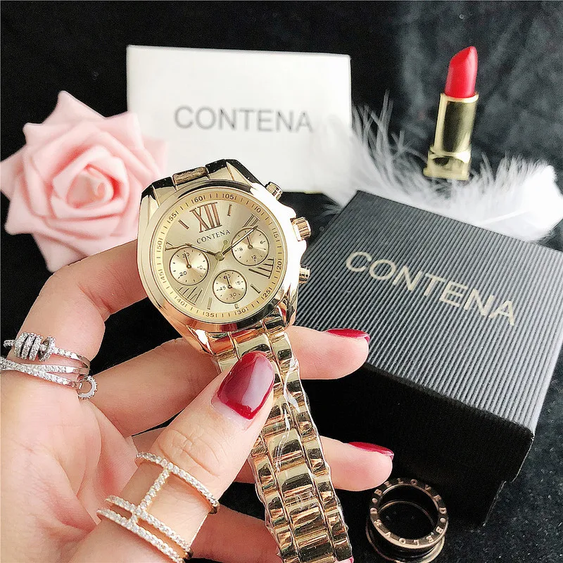 Reloj Mujer Montre Femme Contena Geneva 2020 женские часы розового золота Известный люксовый бренд