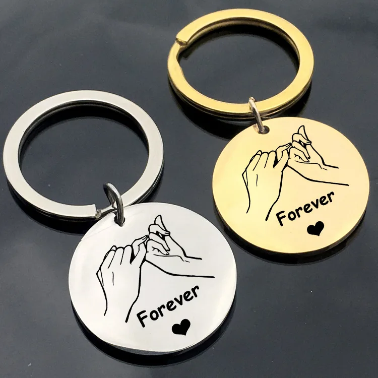 

Couples hook commitment Pinky Promise stainless steel key ring K2363