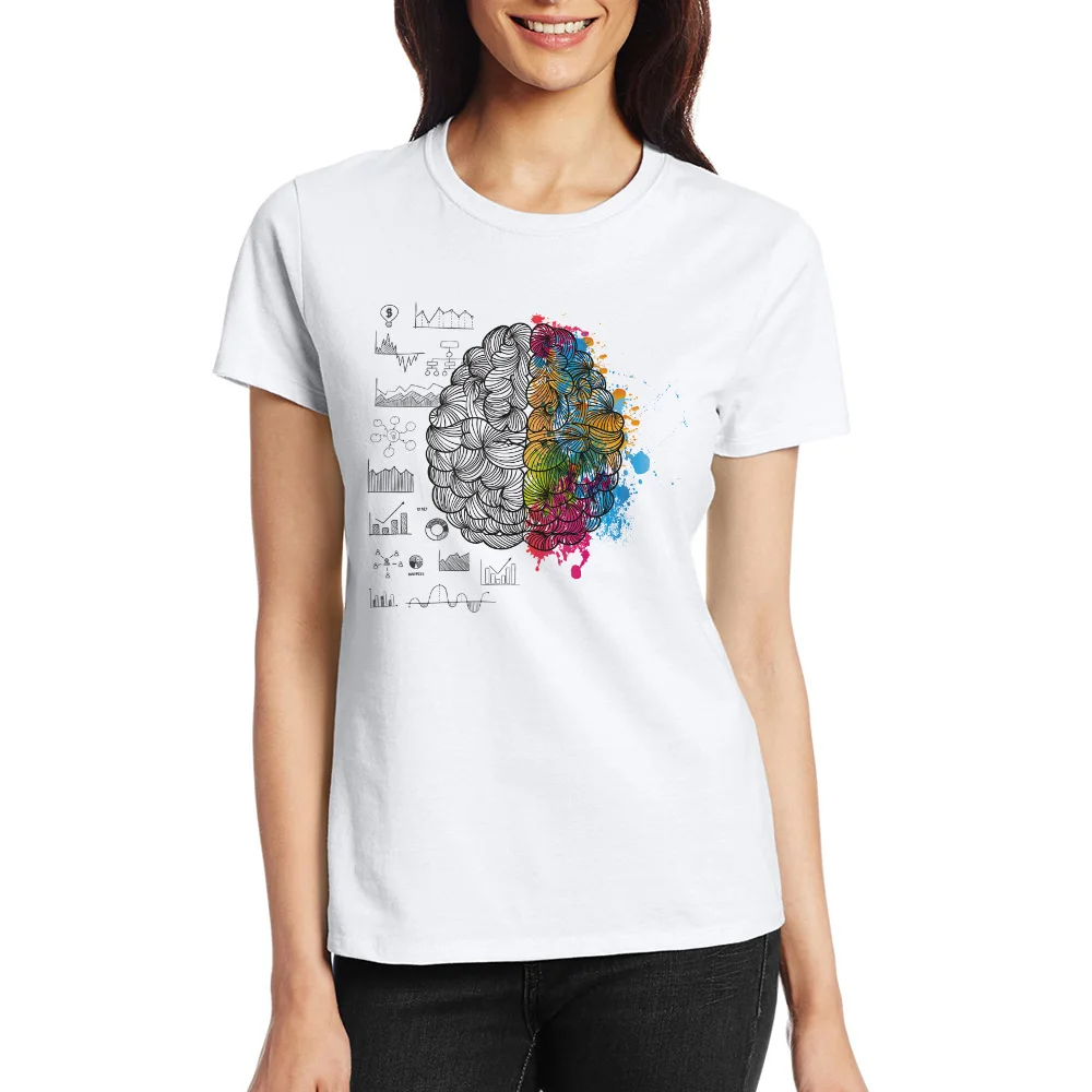 Футболка женская с принтом мозга модная тенниска в стиле Харадзюку забавная