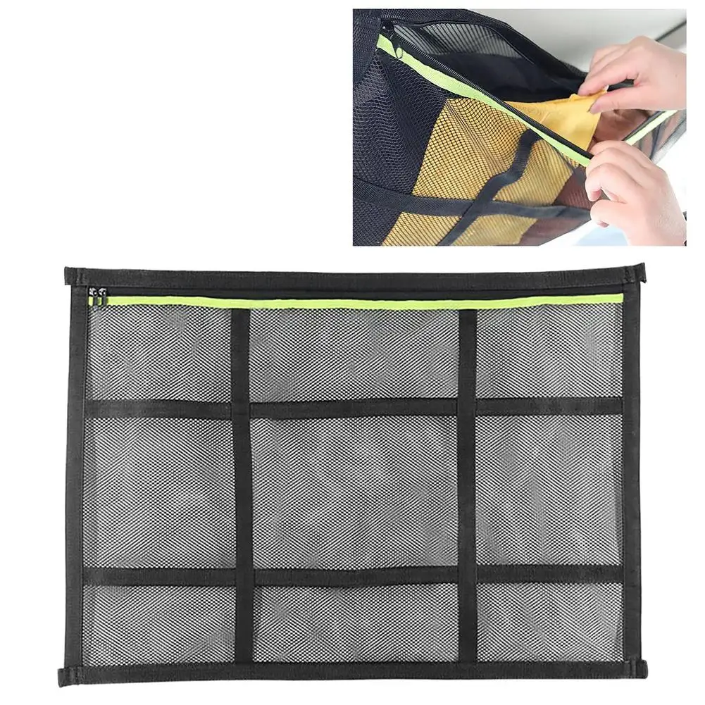 

Car Ceiling Storage Cargo Net Auto Roof Sundries Universal Bag Mesh Pocket Organizer Stowing Tidying Interior Car Accessories