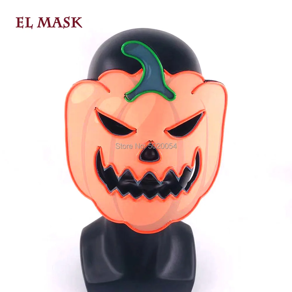 Новейший дизайн Pumkin серии EL проволочная маска Хэллоуин вечерние светодиодный