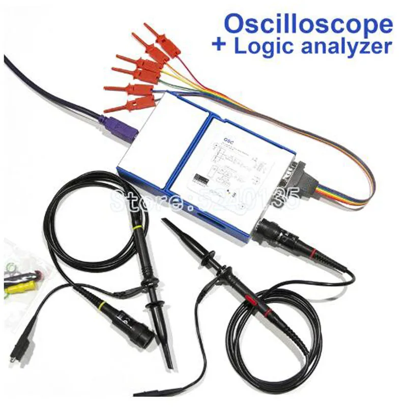 

Digital portable Oscilloscope OSC482 OSC482M PC Android USB 2.0 Virtual 2CH Bandwidth 20Mhz Sampling Data 50MSa/s Oscilloscope