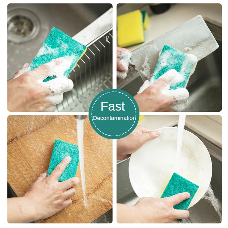 

20pcs Dishwashing Spong Mop Scouring Pad Cleaning Decontamination Dishcloth Kitchen Supplies Washing Bowl Fabulous Pot Tool