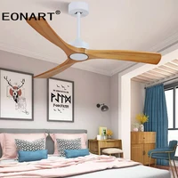 56 Inch Wooden Led 15W Dc White Ceiling Fan With Lamp With Remote Control Modern Bedroom Solid Wood Decorate Fans Without lmap