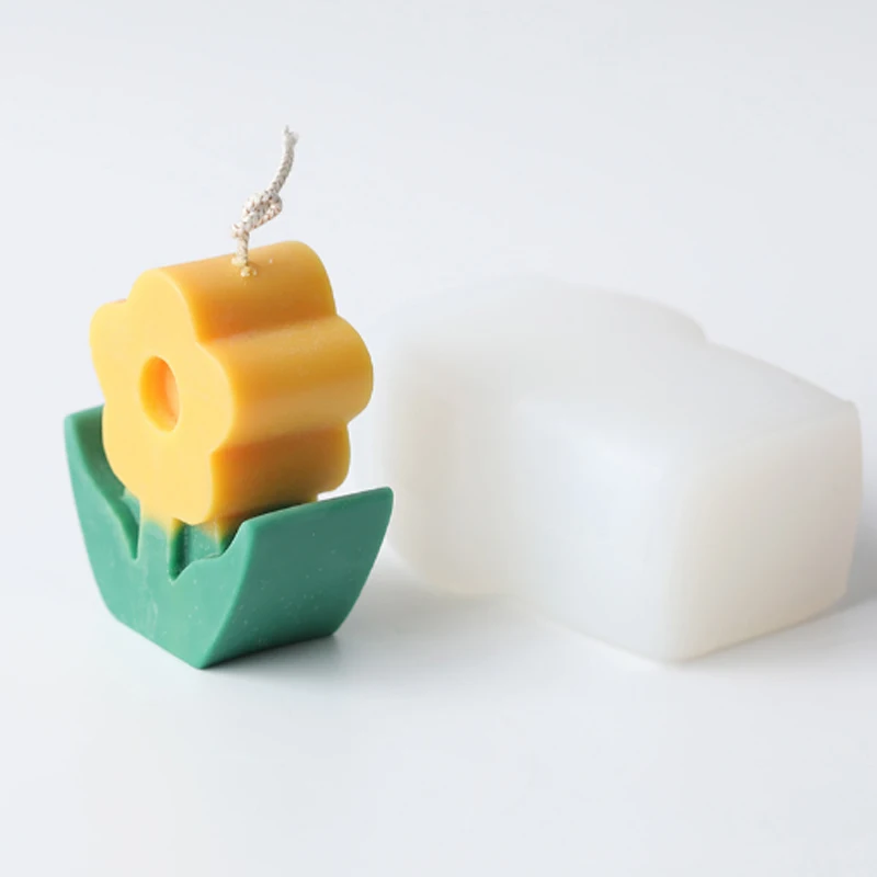 Милый цветок Свеча Плесень Ароматерапия Ароматические украшения DIY силиконовые