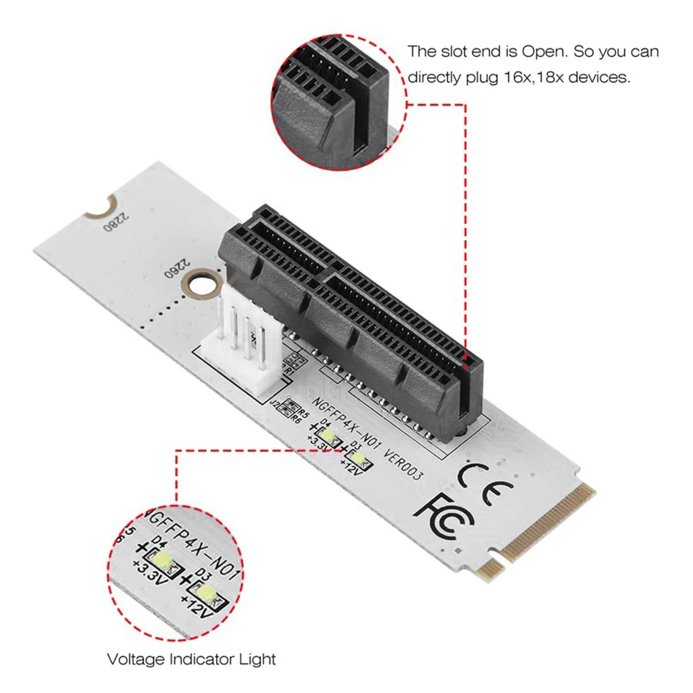 Переходная карта NGFF M.2 на PCI-E 4X M2 M Key PCIE X4 преобразователь Светодиодный индикатор