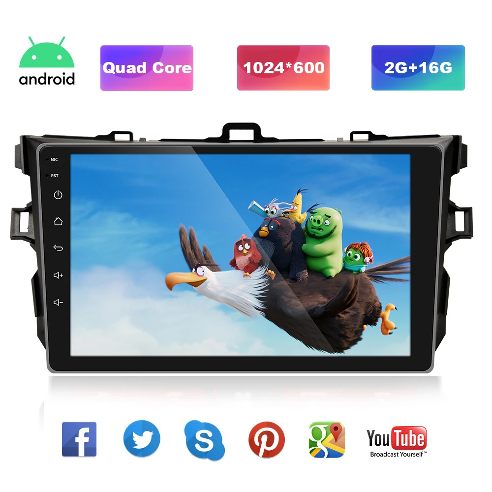 2 Din Android 9 1 автомобильное радио MP5 плеер авторадио для Toyota Corolla 2007 2008 2009 2010 2011