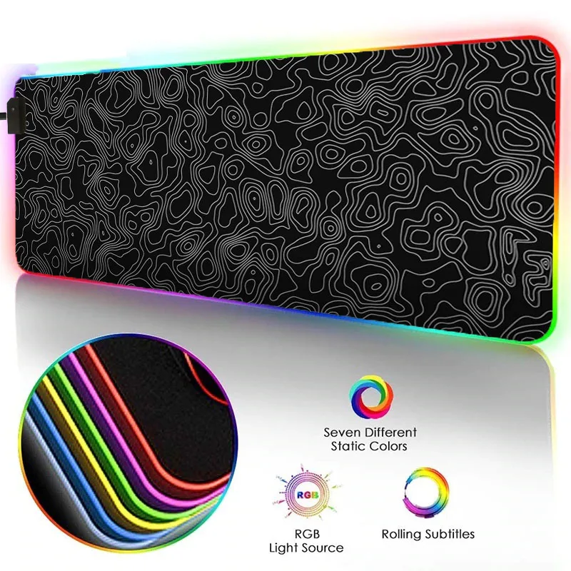 hot selling black wave pattern mousepads speed version or rgb glowing type computer laptop mice pad gaming accessories free global shipping